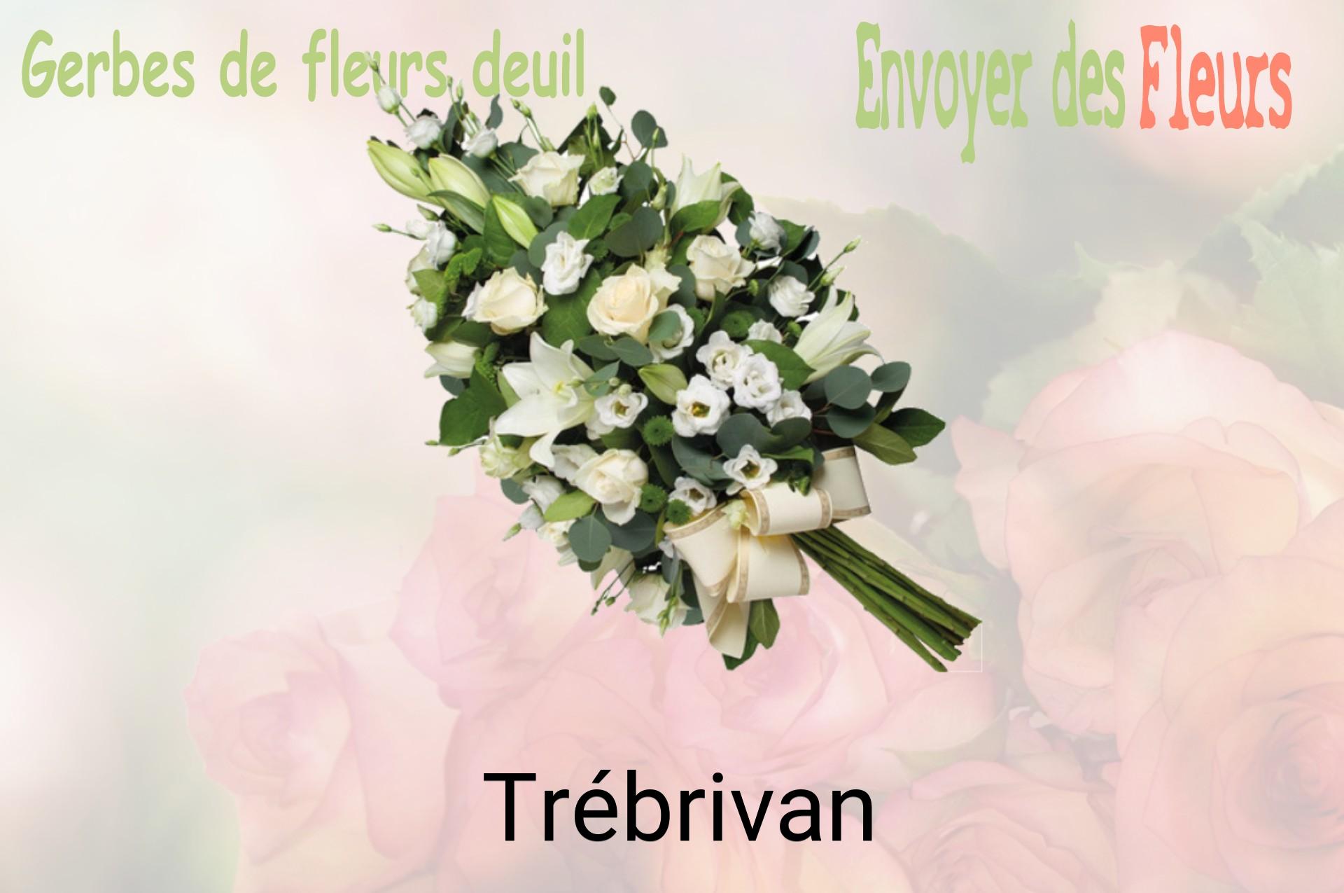 Gerbe de fleurs de deuil livrée à Trébrivan